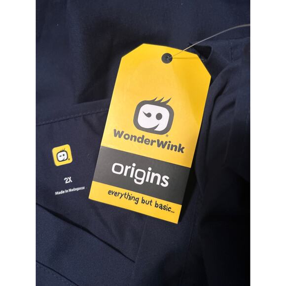 NWT Lot of 2 Plus Size Scrub Tops Navy/Green Uniform Medical Size 2XL - Picture 3 of 4